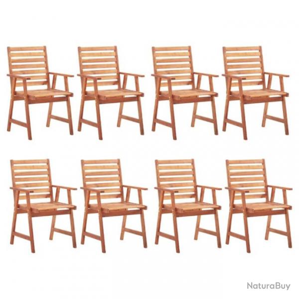 Chaises  dner d'extrieur 8 pcs avec coussins Acacia massif 3078399