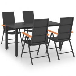 Meuble salle à manger de jardin 5 pcs Noir et marron 3060072