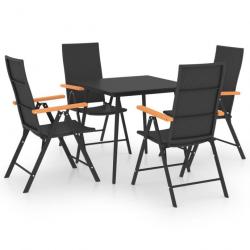 Meuble salle à manger de jardin 5 pcs Noir et marron 3060089