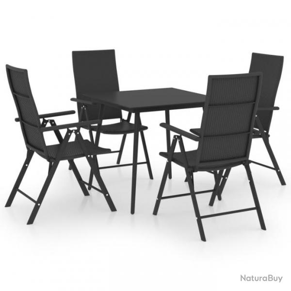 Meuble salle  manger de jardin 5 pcs Noir 3060065