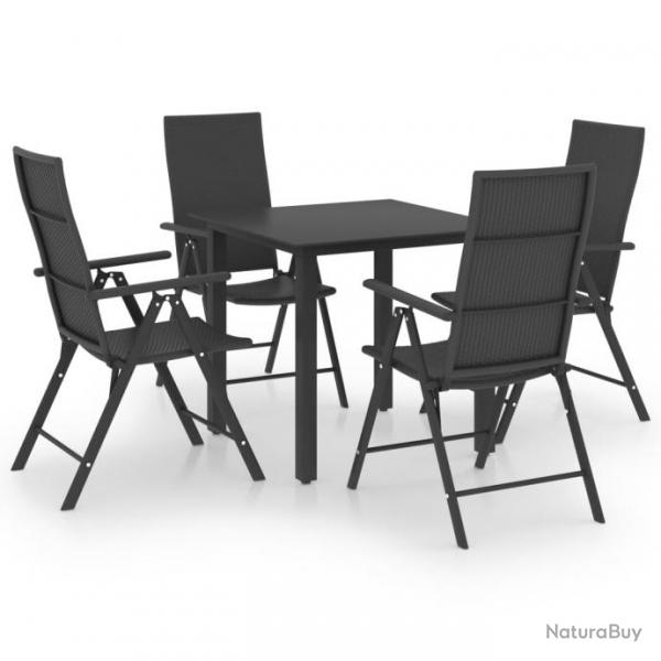 Meuble salle  manger de jardin 5 pcs Noir 3060047