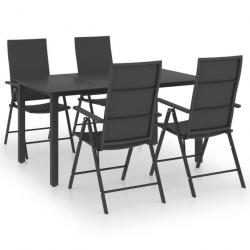 Meuble salle à manger de jardin 5 pcs Noir 3060048