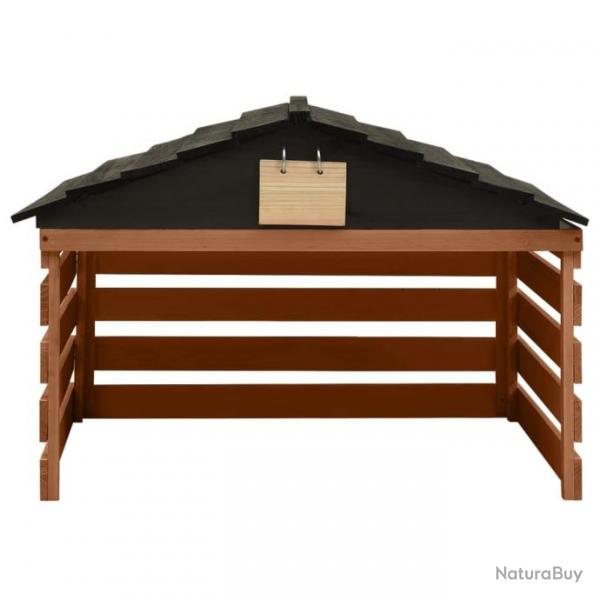 Garage de tondeuse  gazon Noir et marron 78x74x54cm Sapin 315301