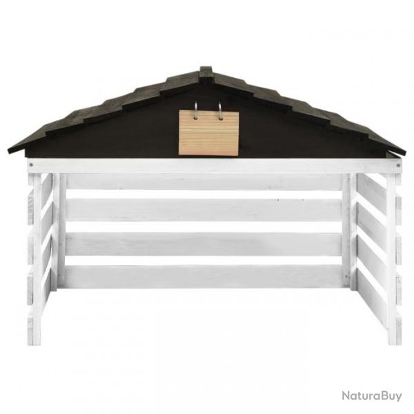 Garage de tondeuse  gazon Noir et blanc 78x74x54 cm Sapin 315300