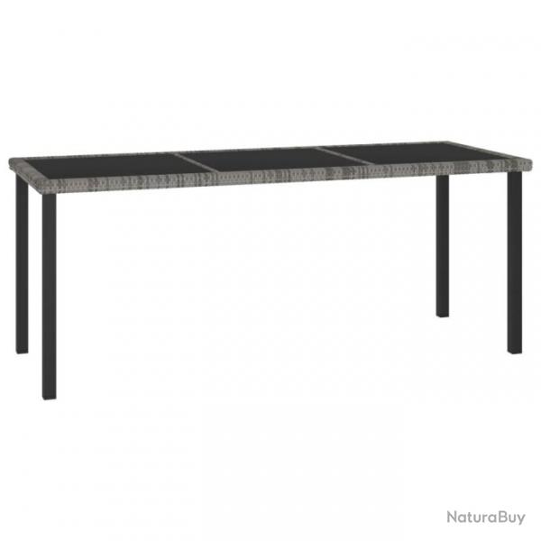 Table  dner de jardin Gris 180x70x73 cm Rsine tresse 315119