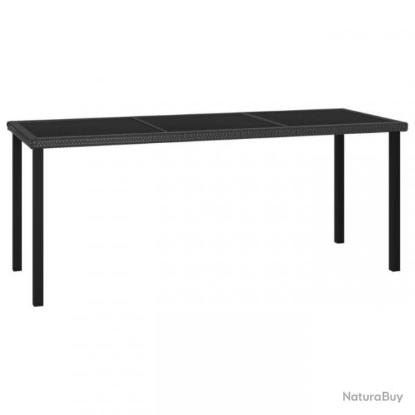 Table  dner de jardin Noir 180x70x73 cm Rsine tresse 315116