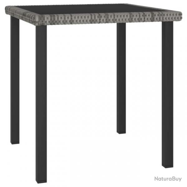 Table  dner de jardin Gris 70x70x73 cm Rsine tresse 315117