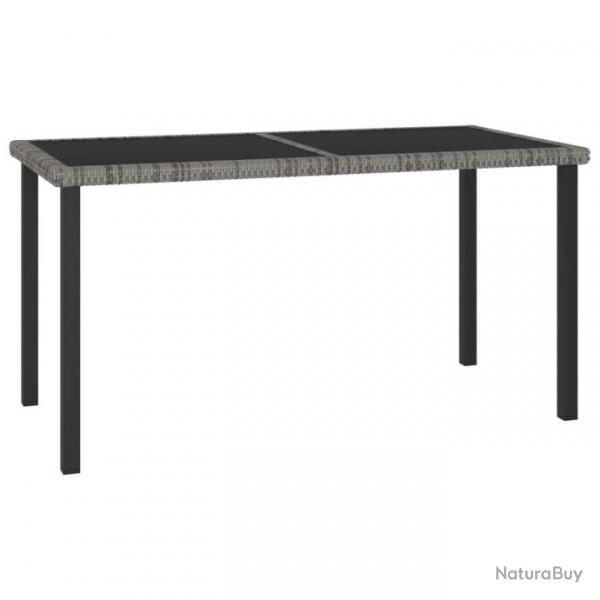 Table  dner de jardin Gris 140x70x73 cm Rsine tresse 315118