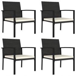 Chaises de salle à manger de jardin 4 pcs Résine tressée Noir 315111