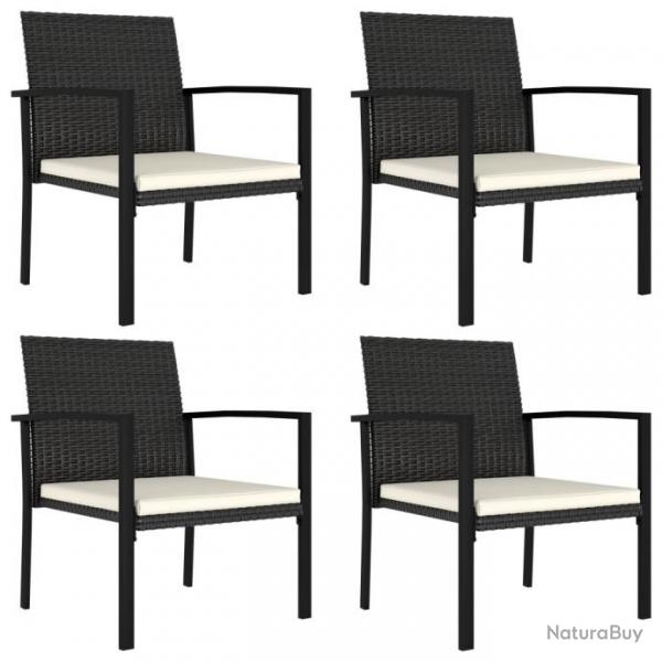 Chaises de salle  manger de jardin 4 pcs Rsine tresse Noir 315111