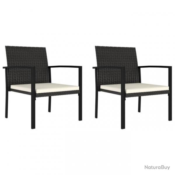 Chaises de salle  manger de jardin 2 pcs Rsine tresse Noir 315110