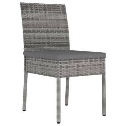 Chaises de salle à manger de jardin 2 pcs Résine tressée Gris 315108