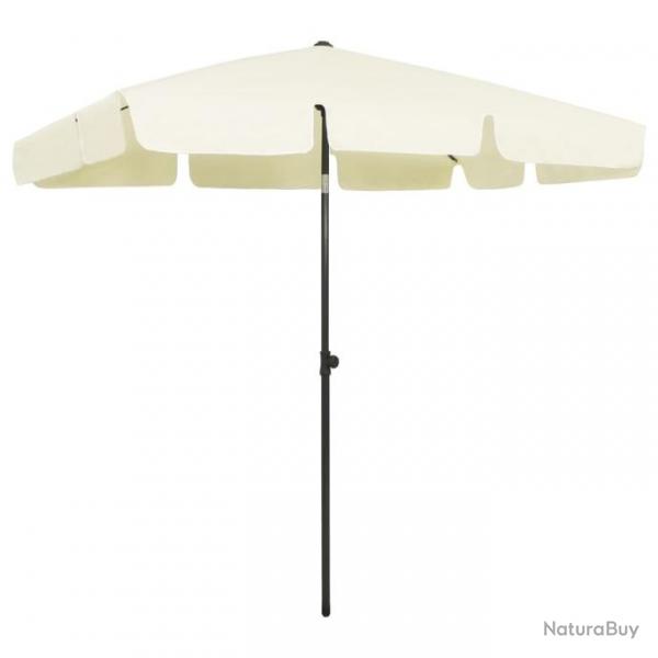 Parasol de plage Jaune sable 200x125 cm 314727