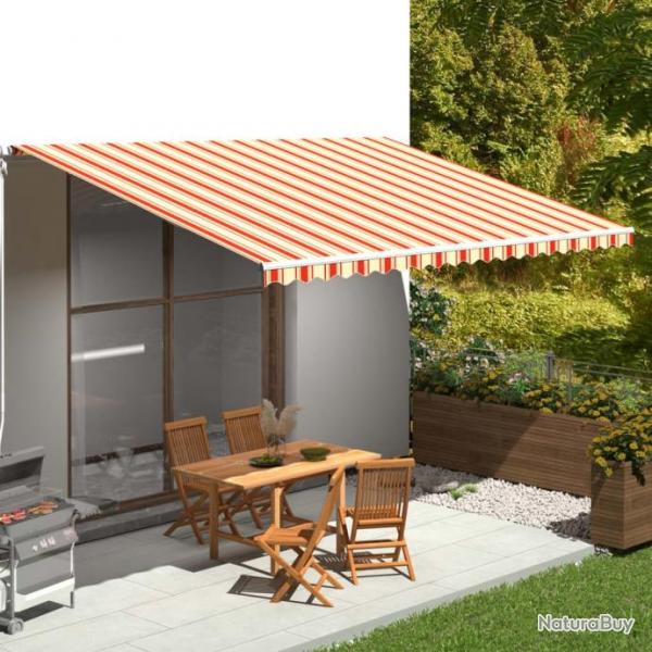 Store Tissu de remplacement pour auvent Jaune et orange 5x3,5 m 312022