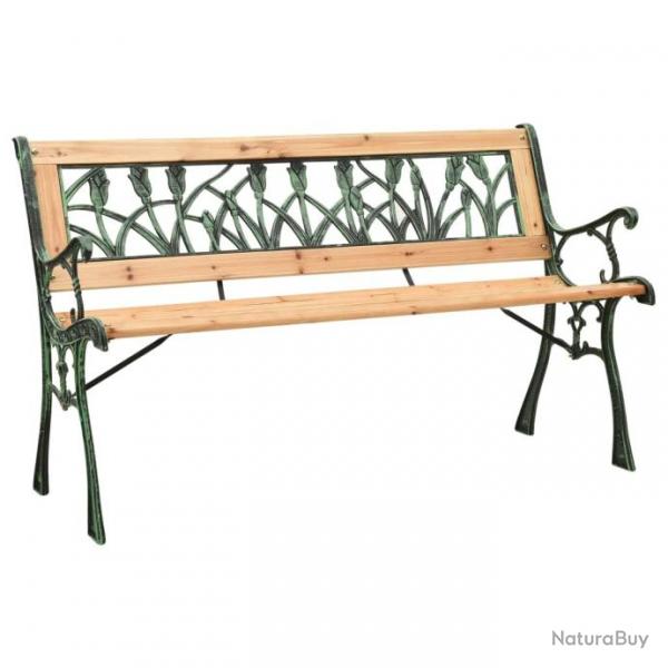 Banc de jardin 122 cm Fonte et bois de sapin massif 312031