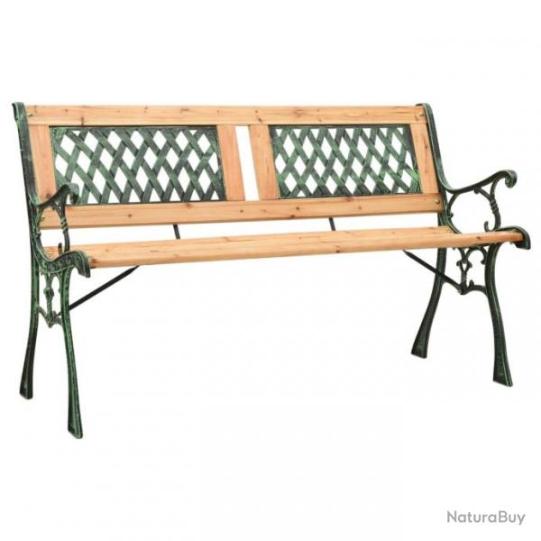 Banc de jardin 122 cm Fonte et bois de sapin massif 312033