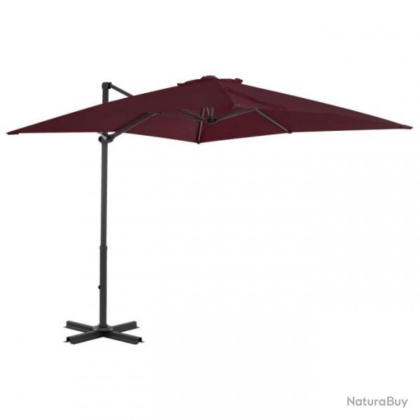 Parasol dport avec mt en aluminium Bordeaux 250x250 cm 312304