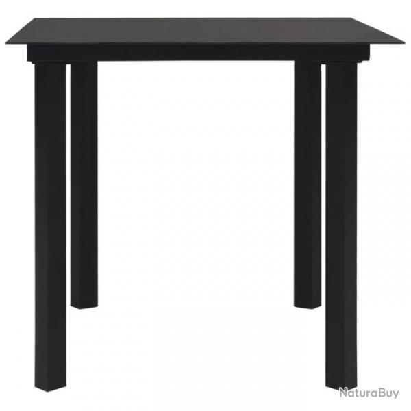 Table  dner de jardin Noir 80x80x74 cm Acier et verre 312161