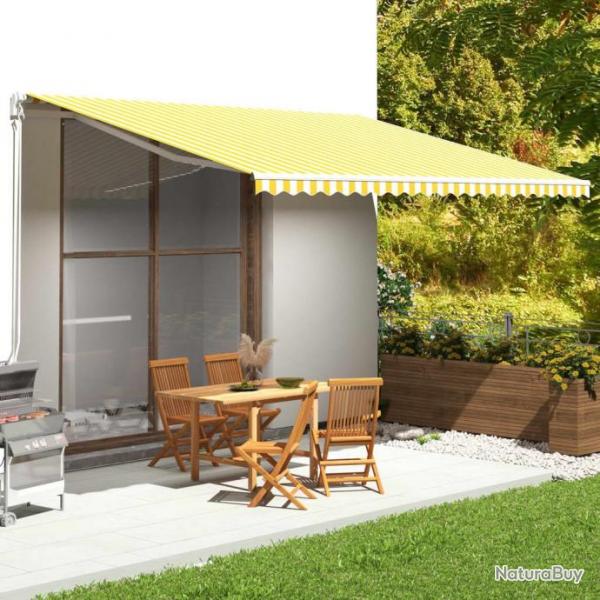 Store Tissu de remplacement pour auvent Jaune et blanc 5x3,5 m 311942