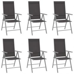 Chaises de jardin pliables 6 pcs Textilène Noir 312183