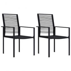 Chaises de jardin 2 pcs Rotin PVC Noir 312171