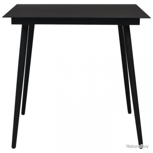 Table  dner de jardin Noir 80x80x74 cm Acier et verre 312157