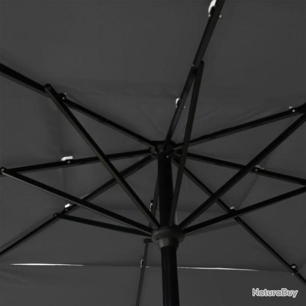 Parasol  3 niveaux avec mt en aluminium Anthracite 2,5x2,5 m 313838