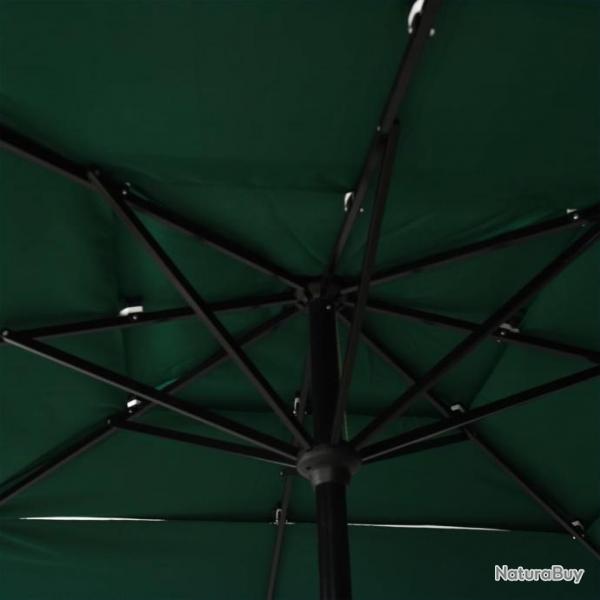 Parasol  3 niveaux avec mt en aluminium Vert 2,5x2,5 m 313837