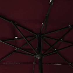 Parasol à 3 niveaux avec mât en aluminium Bordeaux 2,5x2,5 m 313840