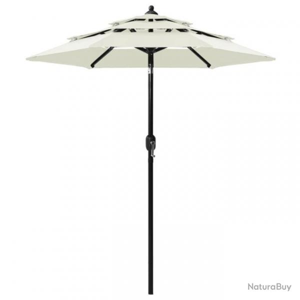 Parasol  3 niveaux avec mt en aluminium Sable 2 m 313852