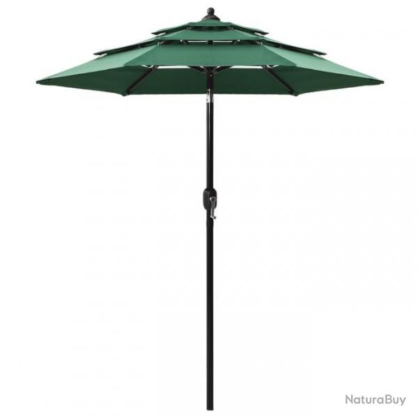 Parasol  3 niveaux avec mt en aluminium Vert 2 m