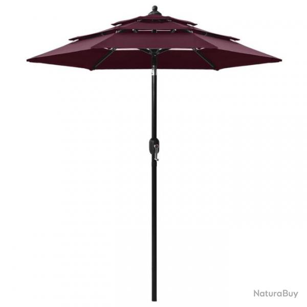 Parasol  3 niveaux avec mt en aluminium Bordeaux 2 m 313856