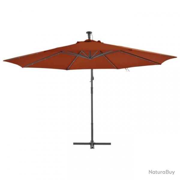 Parasol dport avec lumires LED Terre cuite 350 cm 313783