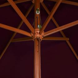 Parasol d'extérieur avec mât en bois Rouge bordeaux 200x300 cm 313758