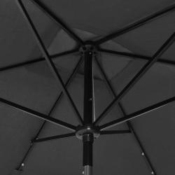 Parasol avec LED et mât en acier Anthracite 2x3 m 313788