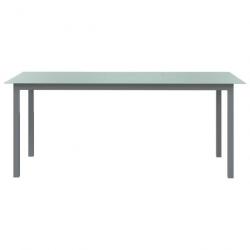 Table de jardin Gris clair 190x90x74 cm Aluminium et verre 312205