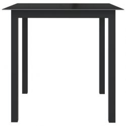 Table de jardin Noir 80x80x74 cm Aluminium et verre 312200