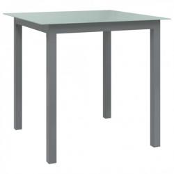 Table de jardin Gris clair 80x80x74 cm Aluminium et verre 312203