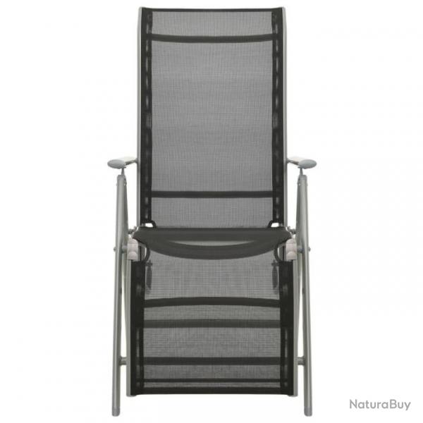 Chaise de jardin inclinable Textilne et aluminium Argent 312196