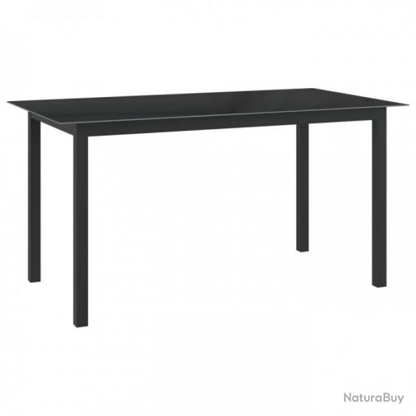 Table de jardin Noir 150x90x74 cm Aluminium et verre 312201
