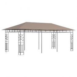 Belvedere auvant avec moustiquaire 6x3x2,73 m Taupe 180 g/m² 312253