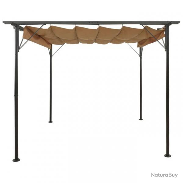 Pergola avec toit rtractable Taupe 3x3 m Acier 180 g/m 312227