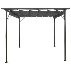 Pergola avec toit rétractable Anthracite 3x3 m Acier 180 g/m² 312226