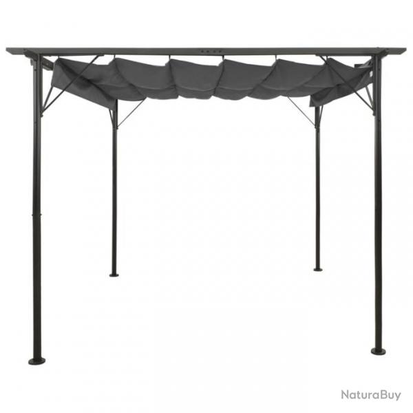 Pergola avec toit rtractable Anthracite 3x3 m Acier 180 g/m 312226