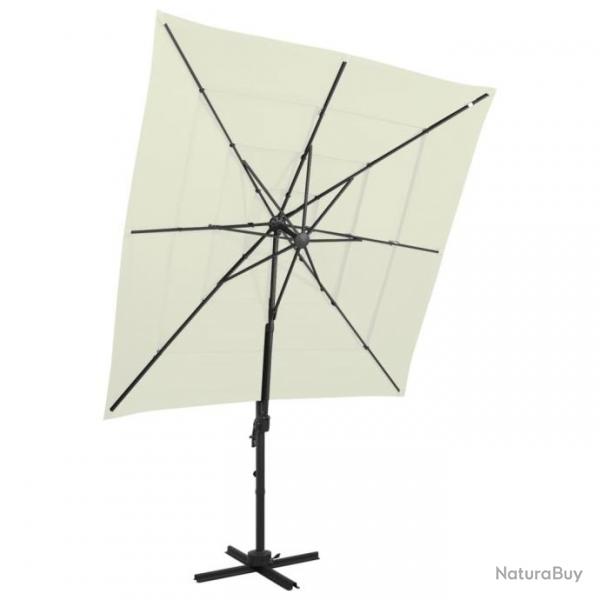 Parasol  4 niveaux avec mt en aluminium Sable 250x250 cm 313820