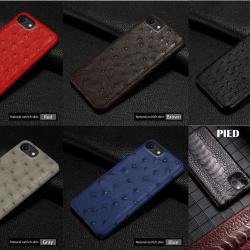 Coque pour iPhone Autruche Veritable, Couleur: Au Choix, Smartphone: iPhone 13