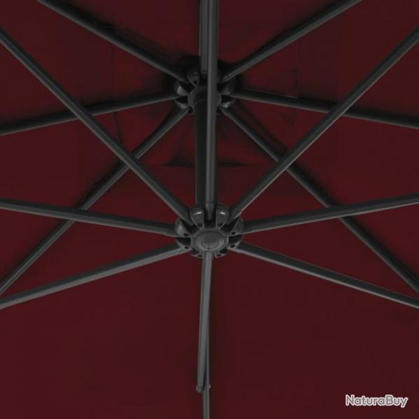 Parasol dport avec mt en acier 250x250 cm Rouge bordeaux