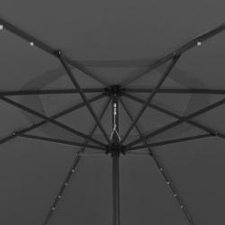 Parasol d'extérieur avec LED et mât en métal 400 cm Anthracite 312532