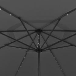 Parasol d'extérieur avec LED et mât en métal 400 cm Anthracite 312532