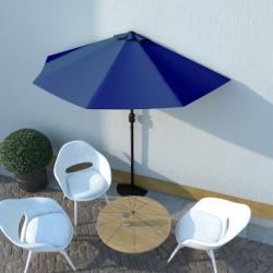 Parasol de balcon avec mât en aluminium Bleu 270x135x245cm Demi 312501